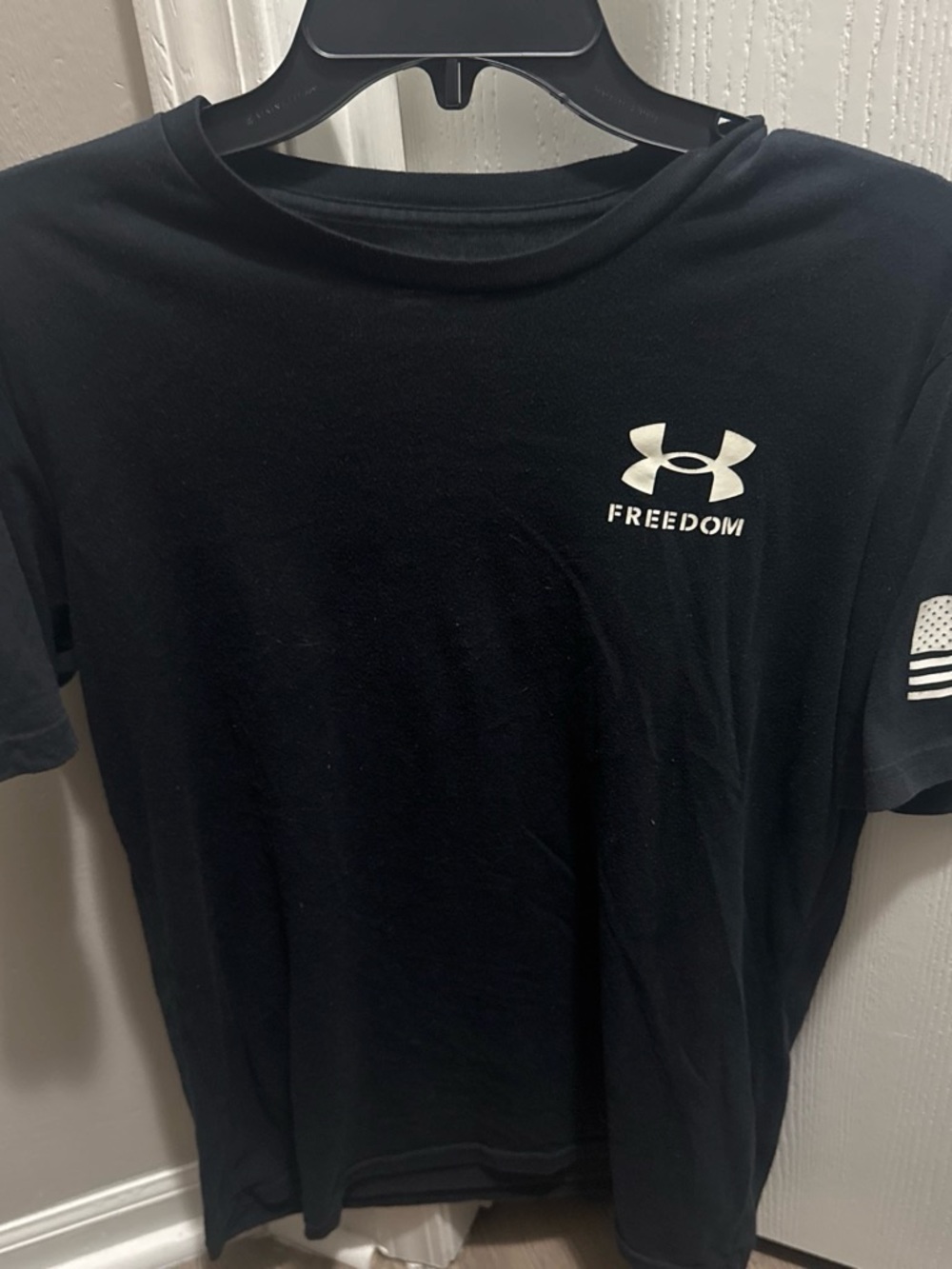 Under Armour Men's Black T-Shirt with White Logo